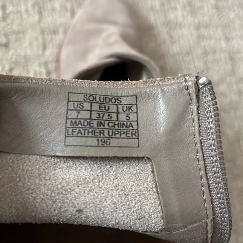 Soludos Anthropologie Venetian Gray Flat Ankle Boots Suede Size 7